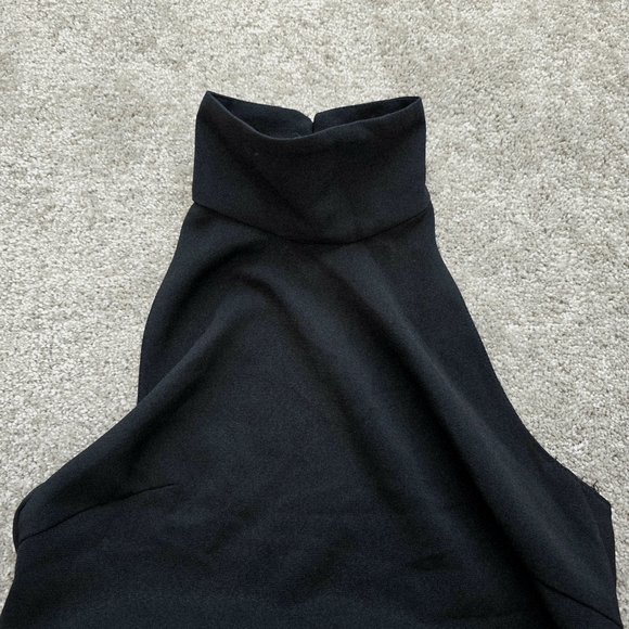 ZARA Black Halter Neck Open Back Maxi Dress S Long Bodycon Gown NWT - Picture 5 of 9
